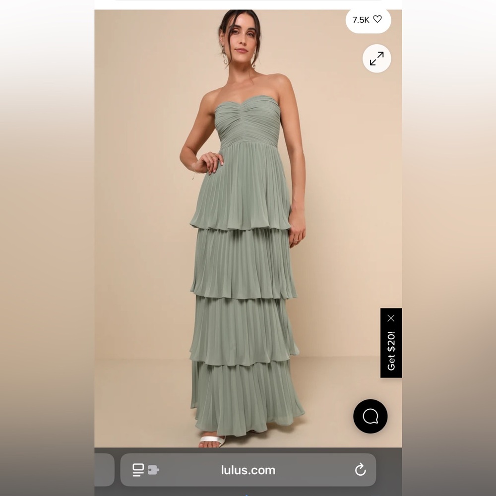 Lulu's Olive/Sage Green Bridesmaids/Formal Dress